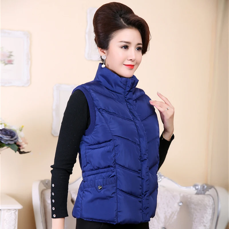 Cotton Vest Women Autumn Winter Large Size 5XL Down Cotton Coat Short Standing Collar Thick Parkas Warm Outerwear Mother Dress
Cotton Vest Women Autumn Winter Large Size 5XL Down Cotton Coat Short Standing Collar Thick Parkas Warm Outerwear Mother Dress