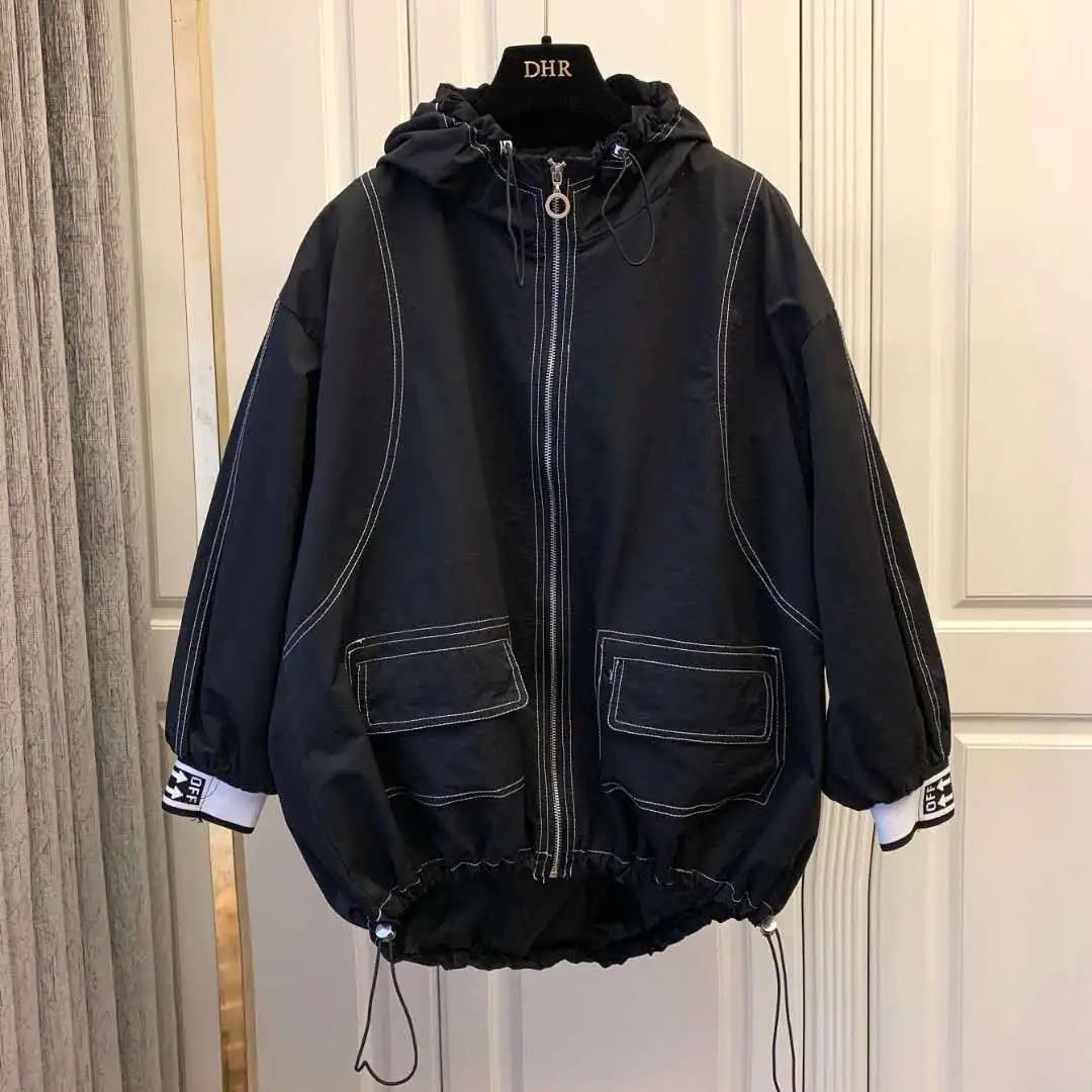 Open Line Decoration Design Loose Foreign Style Leisure Versatile Hooded Jacket Fashion Jacket 2021 Spring And Autumn
Open Line Decoration Design Loose Foreign Style Leisure Versatile Hooded Jacket Fashion Jacket 2021 Spring And Autumn