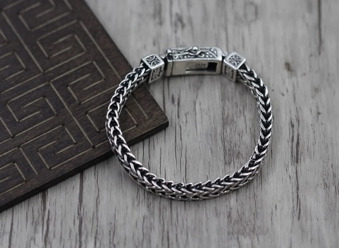 Женский серебряный браслет мужской Винтажный оригинальный индивидуальный |
