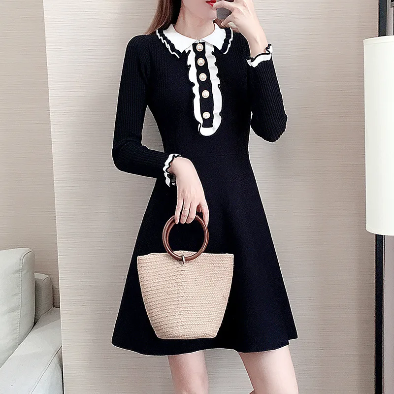 Knitted Sweater Dresses Women Slim A-line Pullover Knitted Dress 2020 New Autumn Fashion Vintage Dress Feminino Vestidos Female
Knitted Sweater Dresses Women Slim A-line Pullover Knitted Dress 2020 New Autumn Fashion Vintage Dress Feminino Vestidos Female