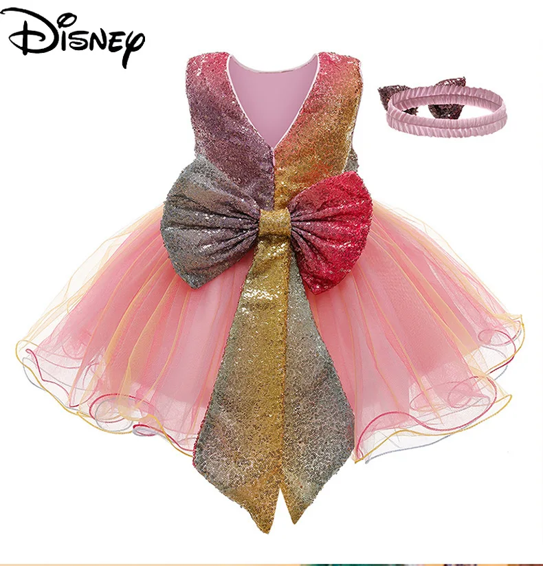 Original Disney Princess Lace Dress with Headdress Bow Sequin Flower Girl Dress Skirt Baby Evening Dress Korean Baby Clothes
Original Disney Princess Lace Dress with Headdress Bow Sequin Flower Girl Dress Skirt Baby Evening Dress Korean Baby Clothes