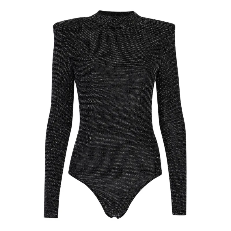 Sexy Solid Bodysuits Women Shoulder Pads Long Sleeve Slim Sequins One Piece Mesh Diaphaneity Women's Bodysuit Night Club Hot
Sexy Solid Bodysuits Women Shoulder Pads Long Sleeve Slim Sequins One Piece Mesh Diaphaneity Women's Bodysuit Night Club Hot