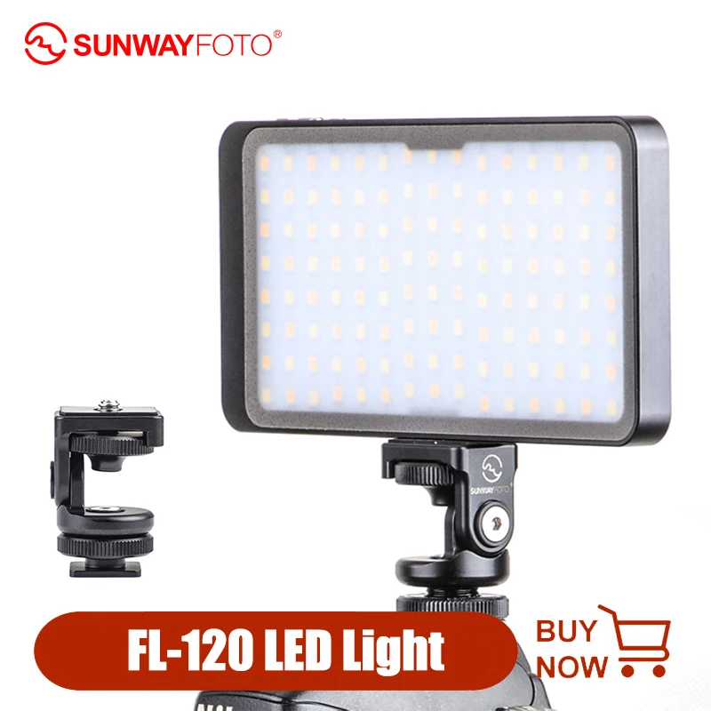 

SUNWAYFOTO FL-120 LED Video Light Dimmable Photography Lighting On Camera Fill light Lamp for DSLR Nikon Canon