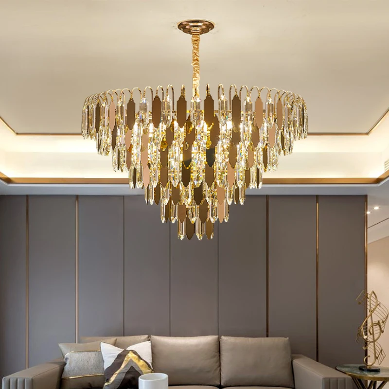 Modern Luxury Golden Crystal Led Pendant Lights Lustre Bedroom Living Room Indoor Lighting Home Decor Lamp Hanging Light Fixture
Modern Luxury Golden Crystal Led Pendant Lights Lustre Bedroom Living Room Indoor Lighting Home Decor Lamp Hanging Light Fixture
