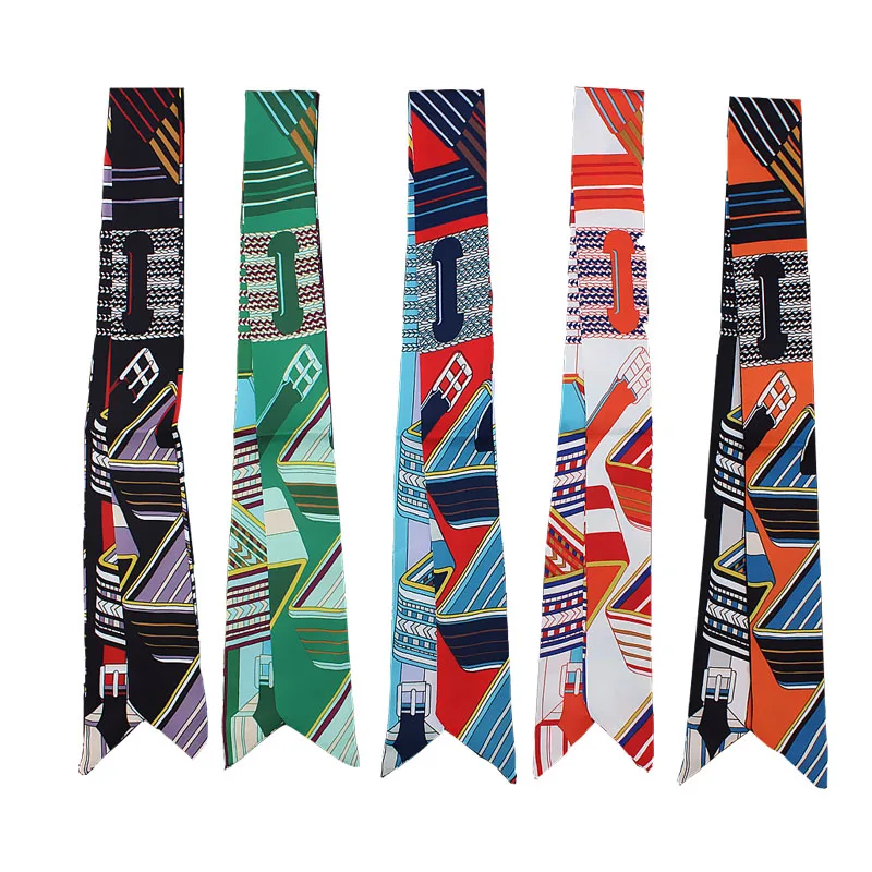 Silk Scarf Belt Chain Stripe Collision Color Binding Bag Small Ribbon Women's Twill Wrist Towel Hair Belt Lady
Silk Scarf Belt Chain Stripe Collision Color Binding Bag Small Ribbon Women's Twill Wrist Towel Hair Belt Lady