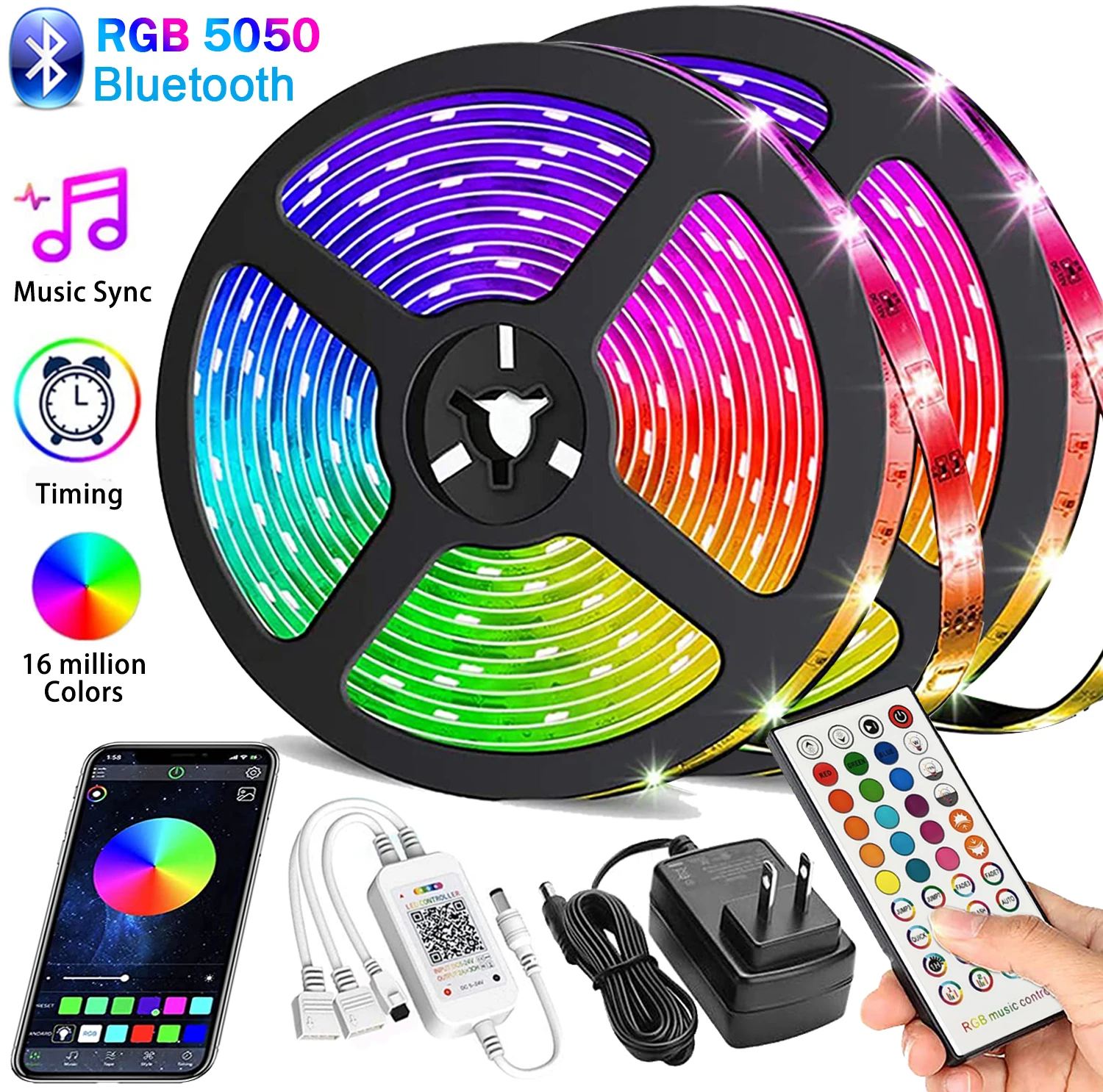 Светодиодные ленты RGB 5050 с поддержкой Bluetooth, 12 В постоянного тока, 10 м, 20 м
Светодиодные ленты RGB 5050 с поддержкой Bluetooth, 12 В постоянного тока, 10 м, 20 м