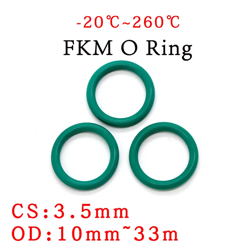 10pcs CS3.5mm OD 10~33mm Green FKM Fluorine Rubber O Ring Sealing Gasket Insulation Oil High Temperature Resistance Green
10pcs CS3.5mm OD 10~33mm Green FKM Fluorine Rubber O Ring Sealing Gasket Insulation Oil High Temperature Resistance Green