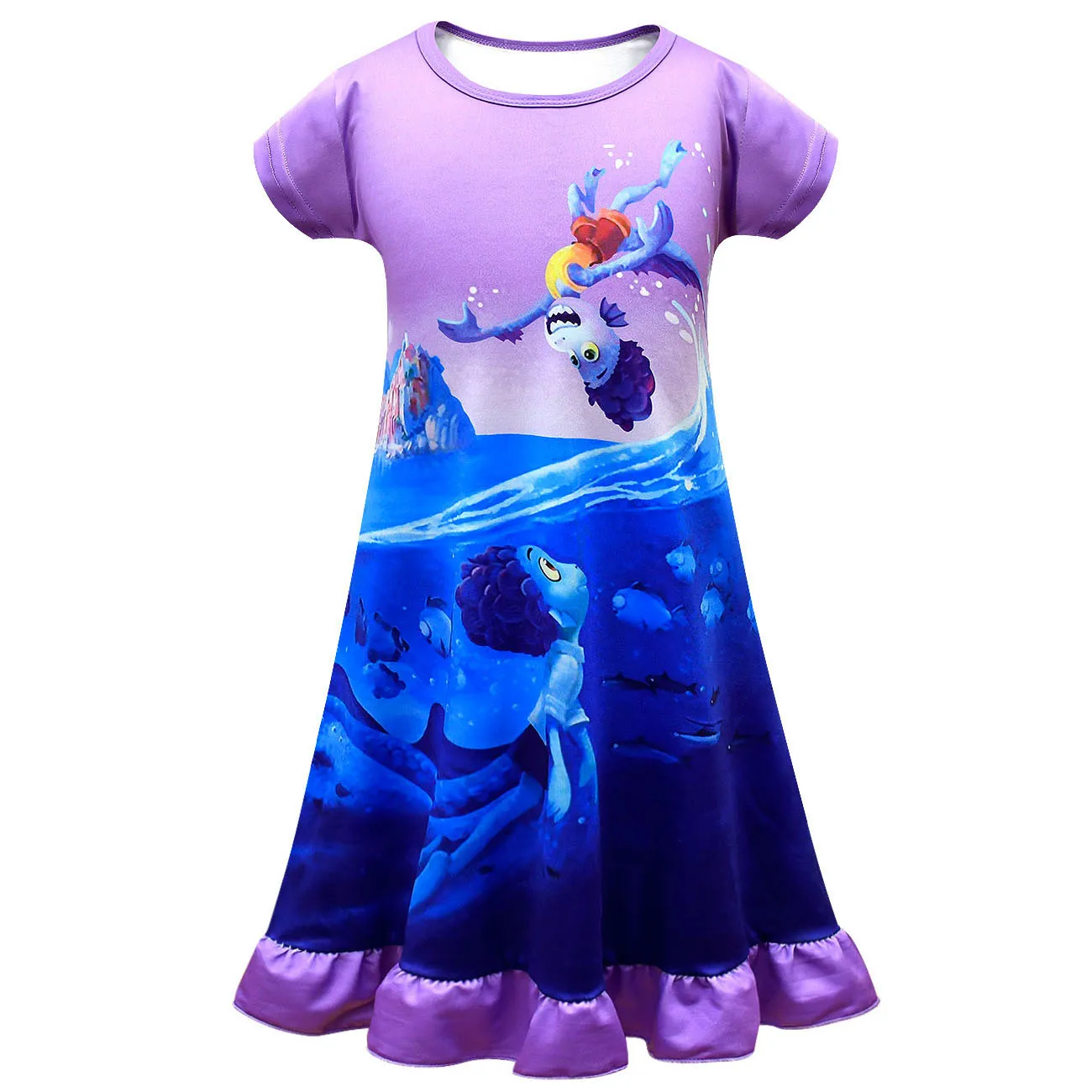 Kids Girl Summer Princess Dress New Movie Summer Friends Sunny Day Luca Mid-length Short-sleeved Ruffled Dress Girls Nightdress
Kids Girl Summer Princess Dress New Movie Summer Friends Sunny Day Luca Mid-length Short-sleeved Ruffled Dress Girls Nightdress