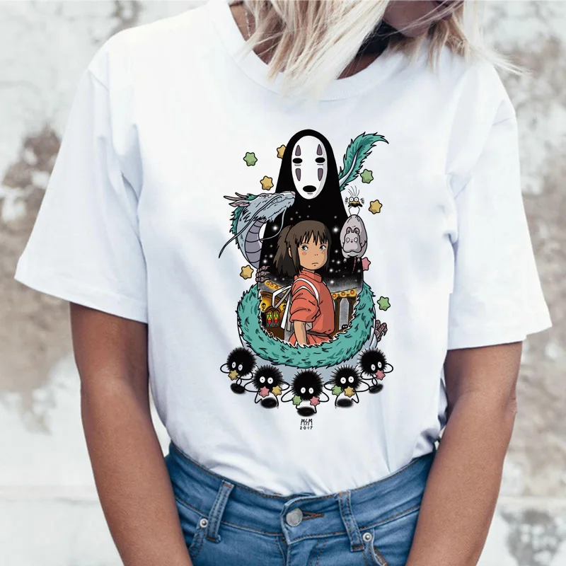 Japanese Anime My Neighbor Totoro Hayao Miyazaki Anime T-shirt Female Spirit Away Studio Ghibli Female Femme Cartoon Clothes
Japanese Anime My Neighbor Totoro Hayao Miyazaki Anime T-shirt Female Spirit Away Studio Ghibli Female Femme Cartoon Clothes