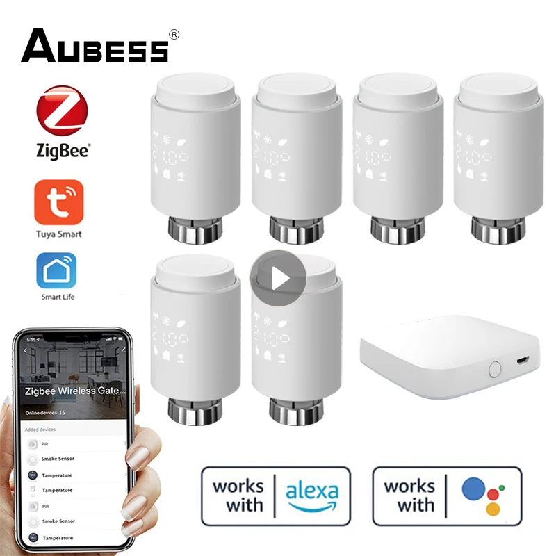 Aubess TRV Tuya ZigBee Smart Radiator Actuator Thermostat Programmable Radiator Valve Temperature Controller With Alexa Google
Aubess TRV Tuya ZigBee Smart Radiator Actuator Thermostat Programmable Radiator Valve Temperature Controller With Alexa Google