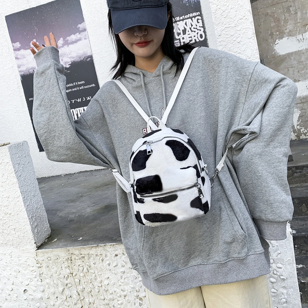 Fashion Winter Fluffy Vintage Women Mini Casual Soft Plush Printed Animal Cow Pattern School Bags Backpack
Fashion Winter Fluffy Vintage Women Mini Casual Soft Plush Printed Animal Cow Pattern School Bags Backpack