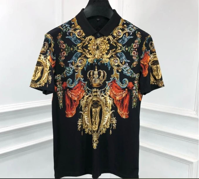 

2020 Новое поступление 20ss известный бренд хлопок роскошная Корона принт панк готический цветочный одежда для мужчин Повседневная футболка