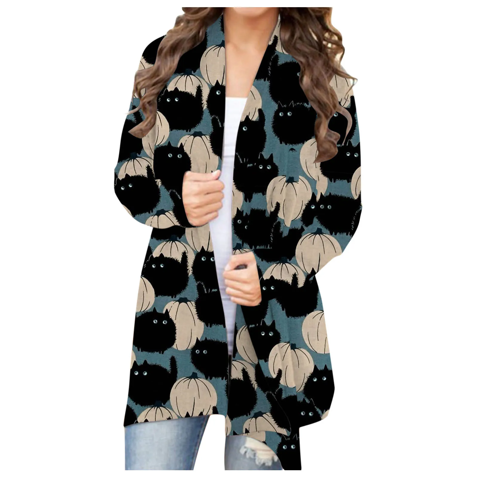 JAYCOSIN Fashion Halloween Animal Cat Pumpkin Print Women's Cardigan Autumn Winter Blouse Casual Loose Lapel Mid Jackets
JAYCOSIN Fashion Halloween Animal Cat Pumpkin Print Women's Cardigan Autumn Winter Blouse Casual Loose Lapel Mid Jackets