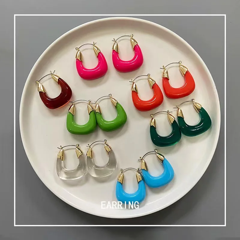 Hot Vintage Acrylic U Shape Hoop Earrings for Women Candy Color Charms Earrings Birthday Present Fashion Geometric Jewelry Gifts
Hot Vintage Acrylic U Shape Hoop Earrings for Women Candy Color Charms Earrings Birthday Present Fashion Geometric Jewelry Gifts