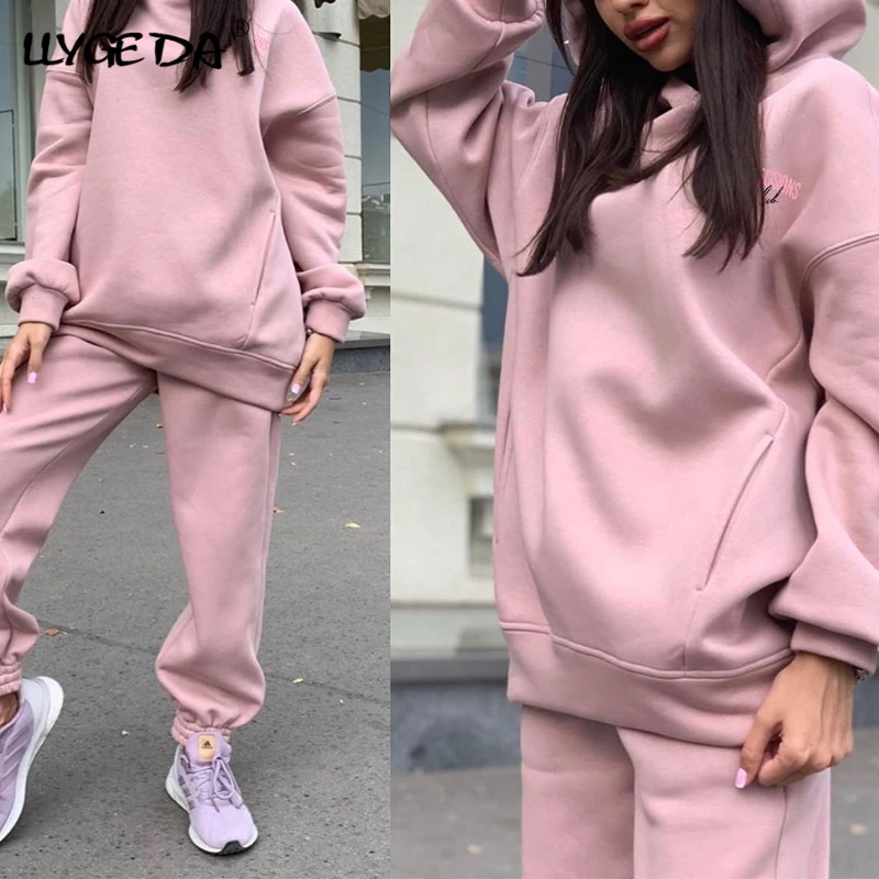 Letter Pint Fleece Tracksuit Two Piece Sets Women 2020 Hooded Long Sleeve Hoodie Suit Female Casual Solid Sport Pants Ladies Set
Letter Pint Fleece Tracksuit Two Piece Sets Women 2020 Hooded Long Sleeve Hoodie Suit Female Casual Solid Sport Pants Ladies Set