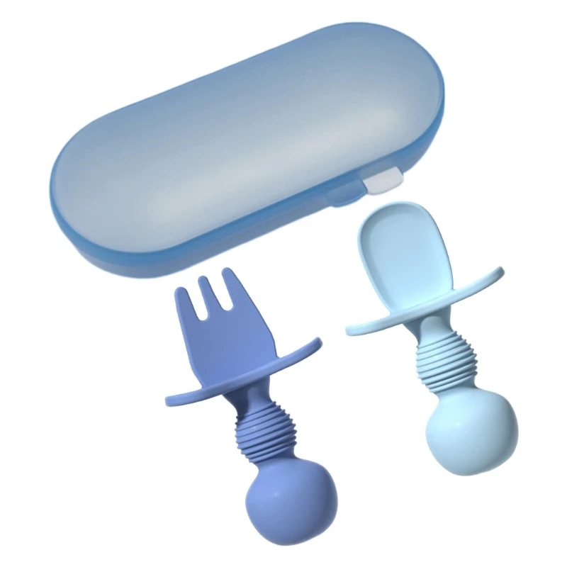 Baby Spoon Fork Set Silicone Teether Toys Anti-slip Learning Training Utensils 
Baby Spoon Fork Set Silicone Teether Toys Anti-slip Learning Training Utensils