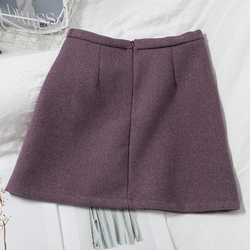 Abrini 2021 Winter Wool Mini Skirt Elegant Solid Button With mock pocket Fashion Bodycon Skirts Slim High Waist Fashion Skirts
Abrini 2021 Winter Wool Mini Skirt Elegant Solid Button With mock pocket Fashion Bodycon Skirts Slim High Waist Fashion Skirts