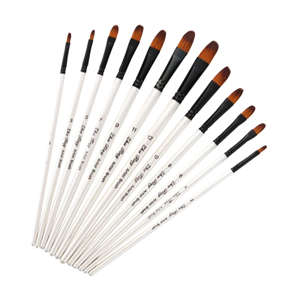12 Pcs Professional Paint Brush Round Pointed Tip Nylon Hair Artist Brush for Acrylic Watercolor Oil Painting (White)
12 Pcs Professional Paint Brush Round Pointed Tip Nylon Hair Artist Brush for Acrylic Watercolor Oil Painting (White)