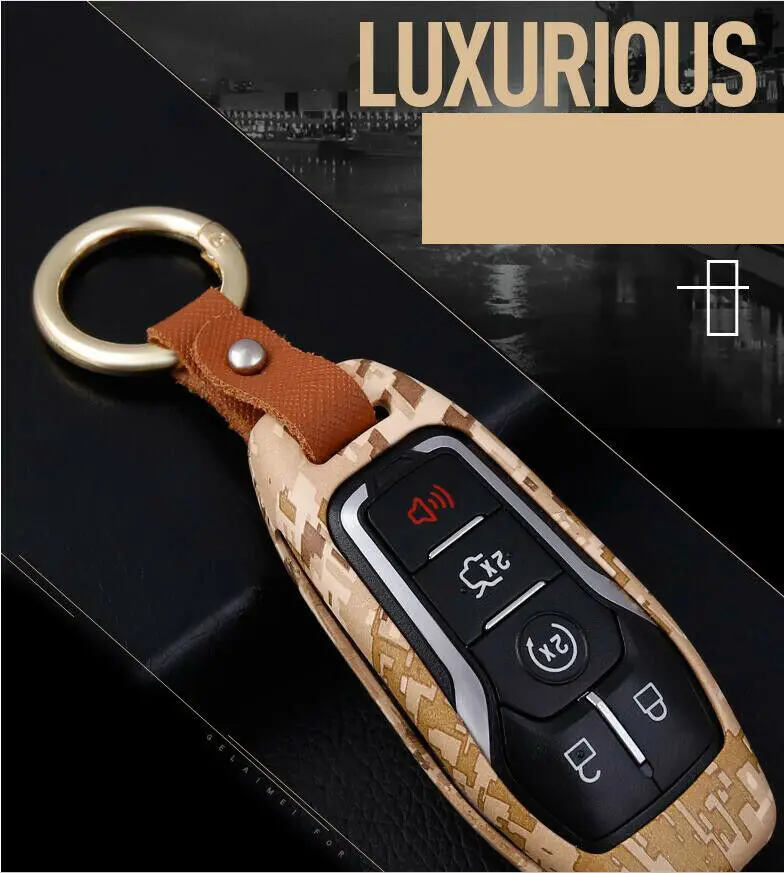 Camouflage Alloy key case cover For Ford Lincoln MKZ MKC Mustang F-150 Explorer