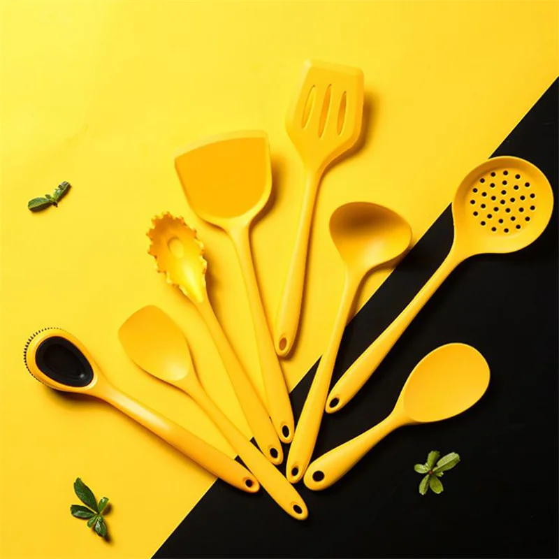 Silicone Cooking Utensils Kitchen Utensil Set Turner Tongs Spatula Spoon Whisk Yellow Kitchen Gadgets Non-stick Cookware
Silicone Cooking Utensils Kitchen Utensil Set Turner Tongs Spatula Spoon Whisk Yellow Kitchen Gadgets Non-stick Cookware