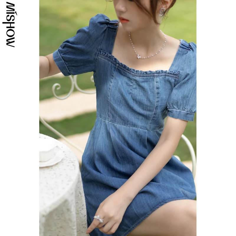 MISHOW 2021 Summer Square Neck Denim Dresses For Women Casual Jean Dress Puff Sleeve High Waist Female Vestidos MPA23L0058
MISHOW 2021 Summer Square Neck Denim Dresses For Women Casual Jean Dress Puff Sleeve High Waist Female Vestidos MPA23L0058
