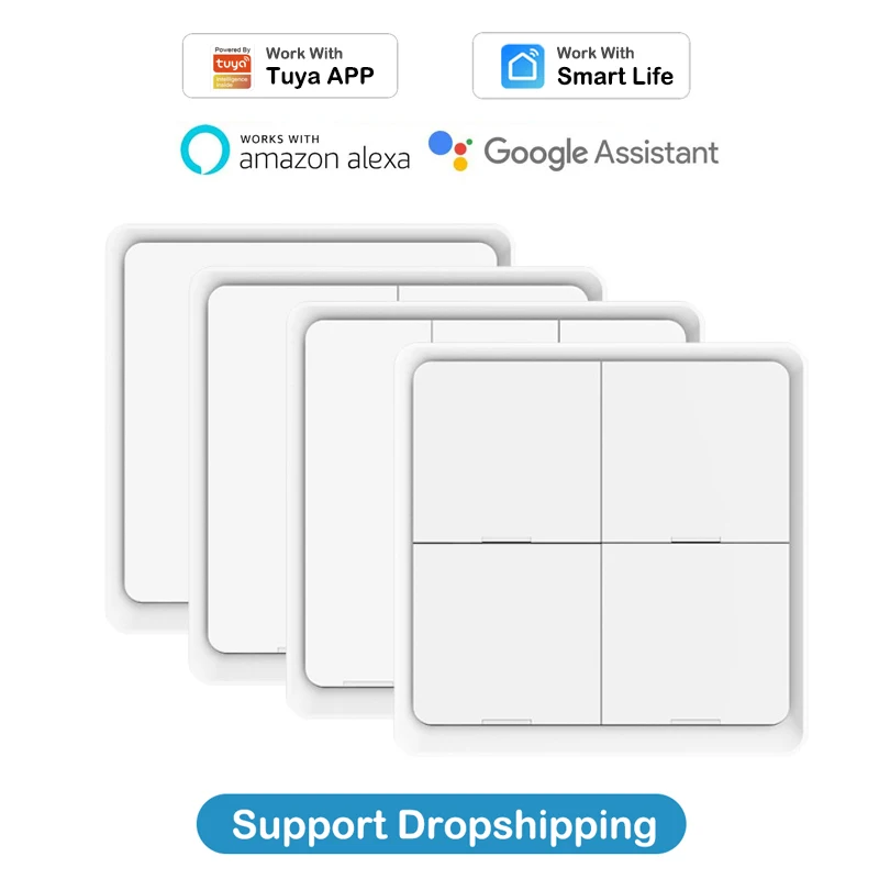 1-10pcs Tuya Wall ZigBee Switch Smart Home Wireless Free Sticker 4-way Panel Scene Button Works With Alexa Google Home Hub Need
1-10pcs Tuya Wall ZigBee Switch Smart Home Wireless Free Sticker 4-way Panel Scene Button Works With Alexa Google Home Hub Need