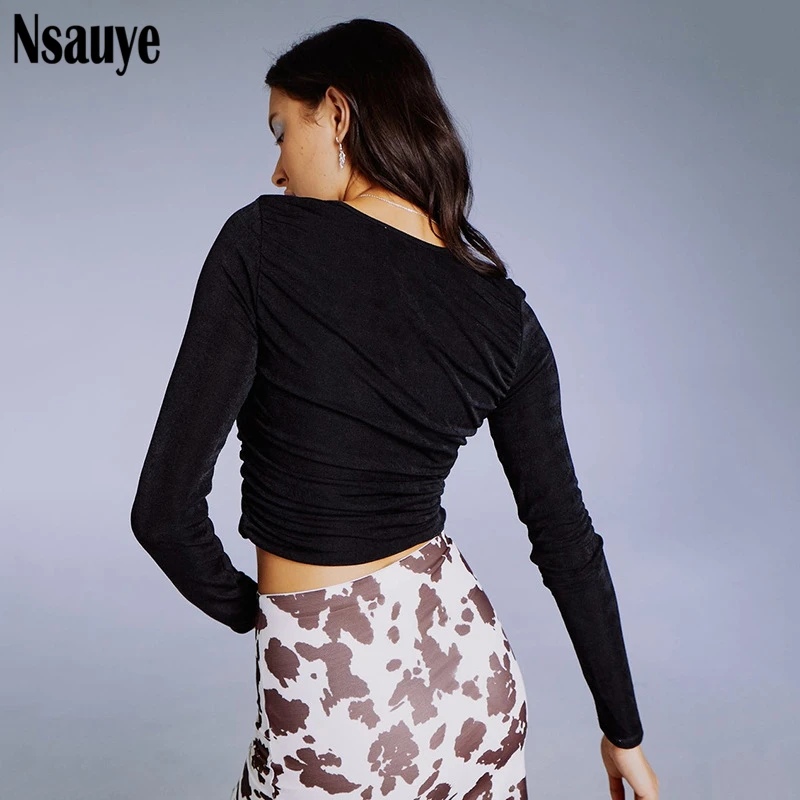 Nsauye 2021 Sexy Women Y2K Autumn Long Sleeve Fashion Ruched Skinny T Shirt Party Club Casual Crop Tops Streetwear Outfits
Nsauye 2021 Sexy Women Y2K Autumn Long Sleeve Fashion Ruched Skinny T Shirt Party Club Casual Crop Tops Streetwear Outfits