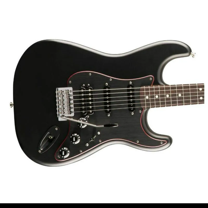 Top quality FPST-1046 matte black color solid body black pick guard with red line rosewood fretboard Tremolo ST electric guitar
Top quality FPST-1046 matte black color solid body black pick guard with red line rosewood fretboard Tremolo ST electric guitar
