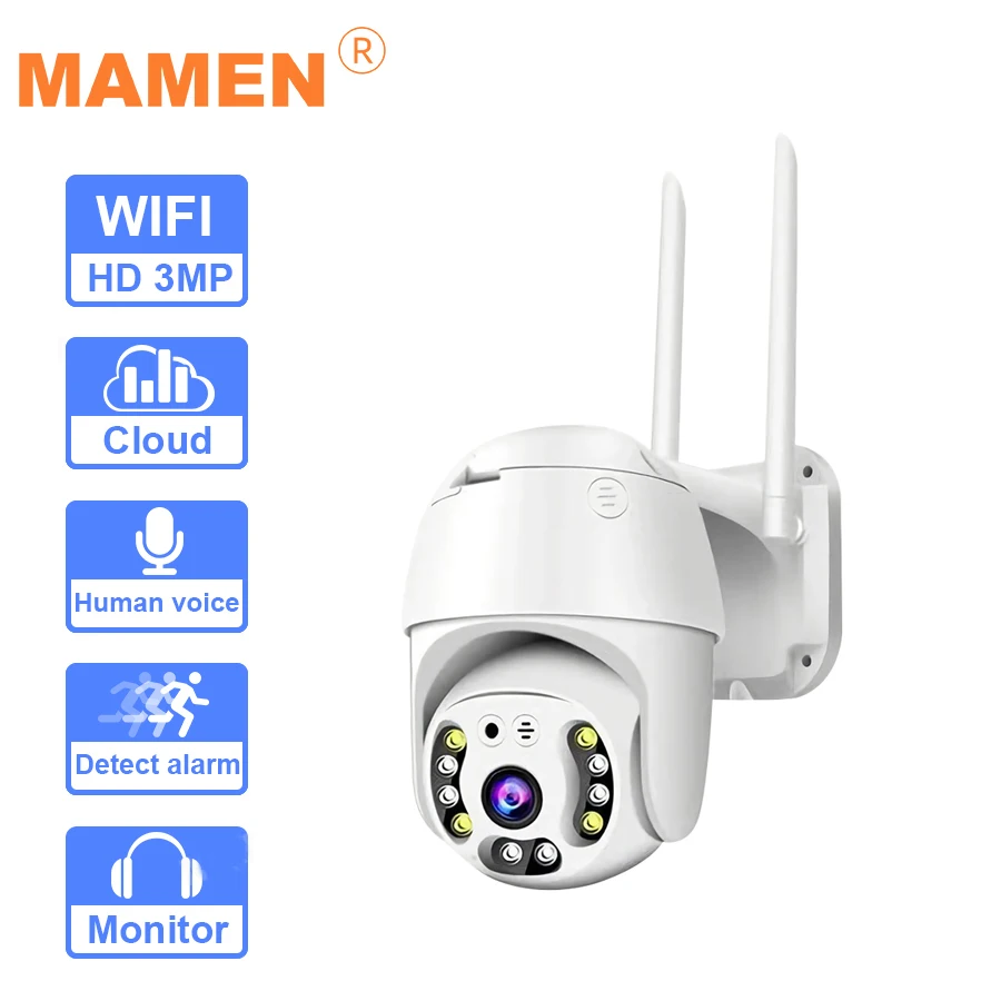 3mp IP Камера на открытом воздухе с поддержкой Wi-Fi отслеживания 1080P Cloud storage