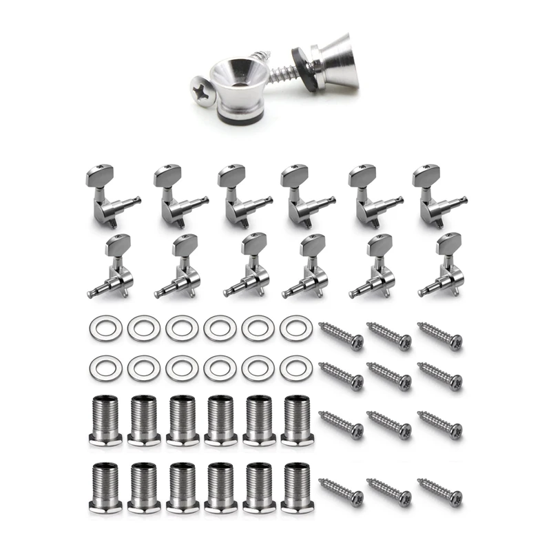 2Pcs Guitar Strap Lock Pins Peg Metal Silver & 12 Pieces Guitar String Tuning Peg Tuner Machine Heads Knobs
2Pcs Guitar Strap Lock Pins Peg Metal Silver & 12 Pieces Guitar String Tuning Peg Tuner Machine Heads Knobs