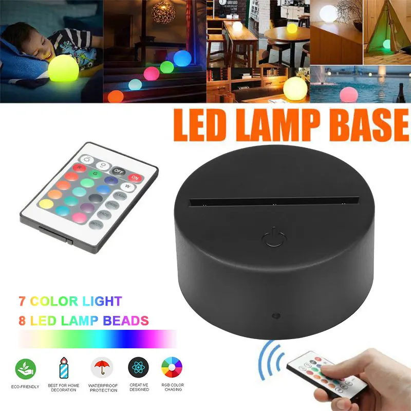 7 Color Light Base Lamp Holder Xmas Decor 3D LED Touch Lamp Bases with Remote Control Romantic Modern Lighting Fixture
7 Color Light Base Lamp Holder Xmas Decor 3D LED Touch Lamp Bases with Remote Control Romantic Modern Lighting Fixture