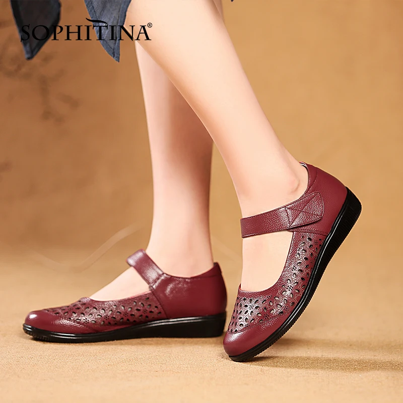 SOPHITINA Spring Summer Flats Female Velcro Hollow Carved Country Style Lady Shoes Casual Comfortable Leather Women Shoes AO537
SOPHITINA Spring Summer Flats Female Velcro Hollow Carved Country Style Lady Shoes Casual Comfortable Leather Women Shoes AO537