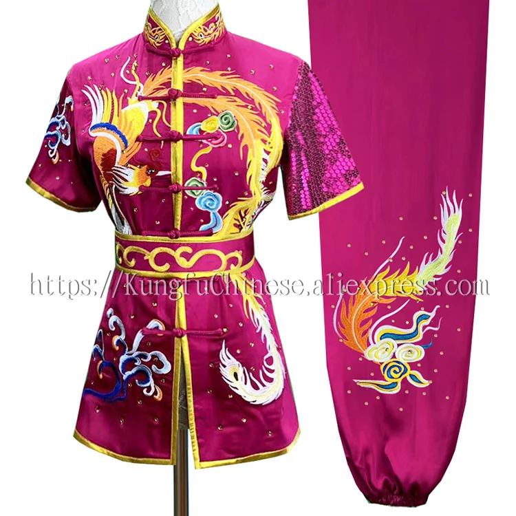 Китайская форма Wushu для кунг фу одежда боевых искусств taolu вышивка Феникс мужчин