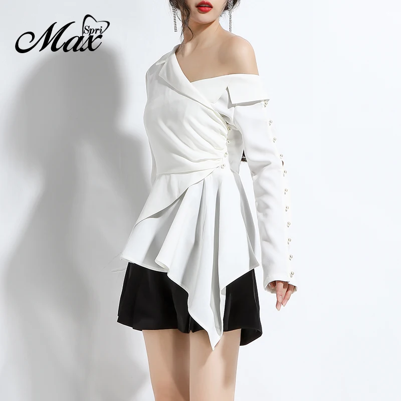 Max Spri Women Trendy Sexy Off Shoulder Slim Asymmetrical Shirt Top 2019 Autumn Fashion New Office Lady Clothes
Max Spri Women Trendy Sexy Off Shoulder Slim Asymmetrical Shirt Top 2019 Autumn Fashion New Office Lady Clothes