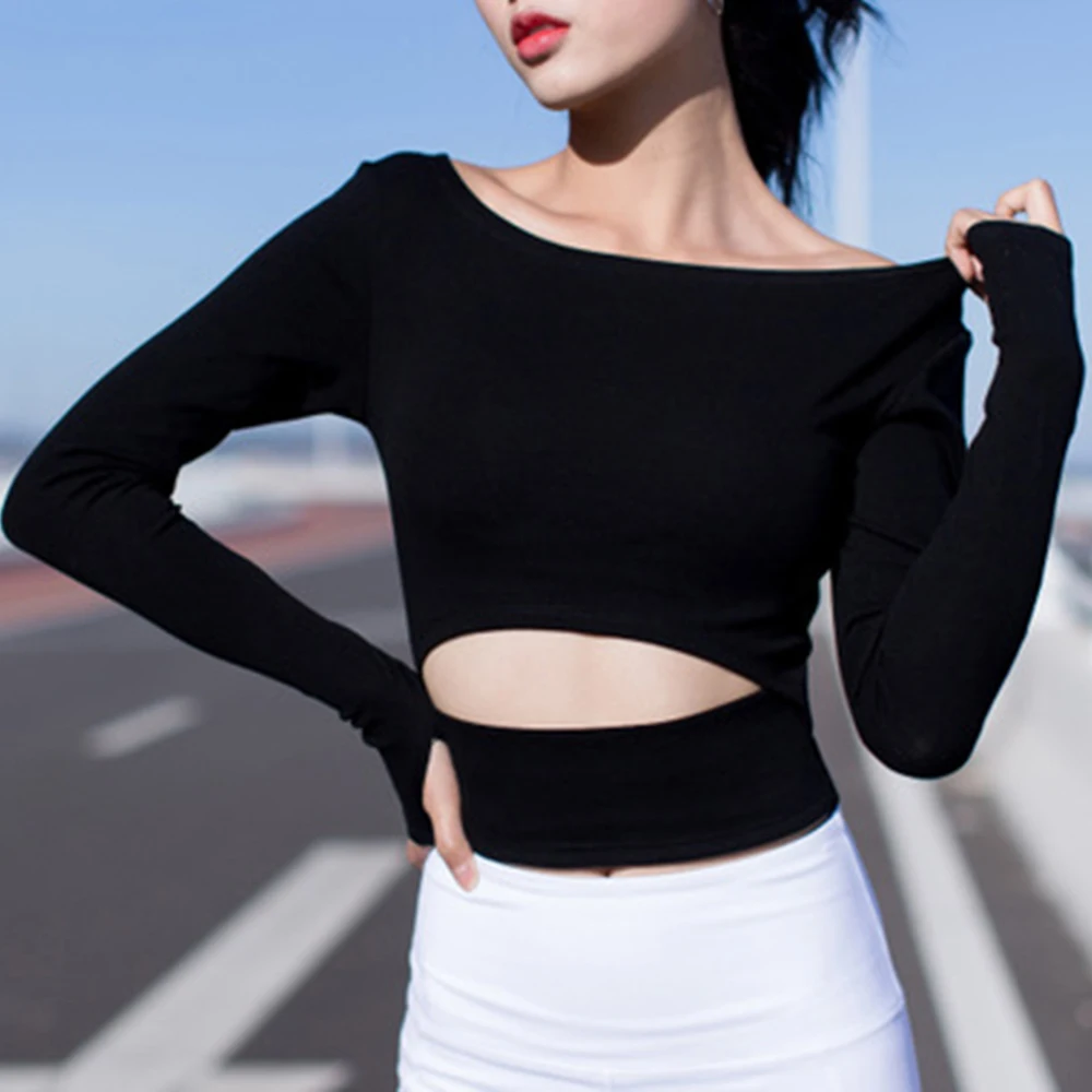 Sexy Fashion Long Sleeve Yoga Shirt Exposing The Navel Wear Women Yoga Sports Fitness Gym Workout Top Breathable Sportwear
Sexy Fashion Long Sleeve Yoga Shirt Exposing The Navel Wear Women Yoga Sports Fitness Gym Workout Top Breathable Sportwear