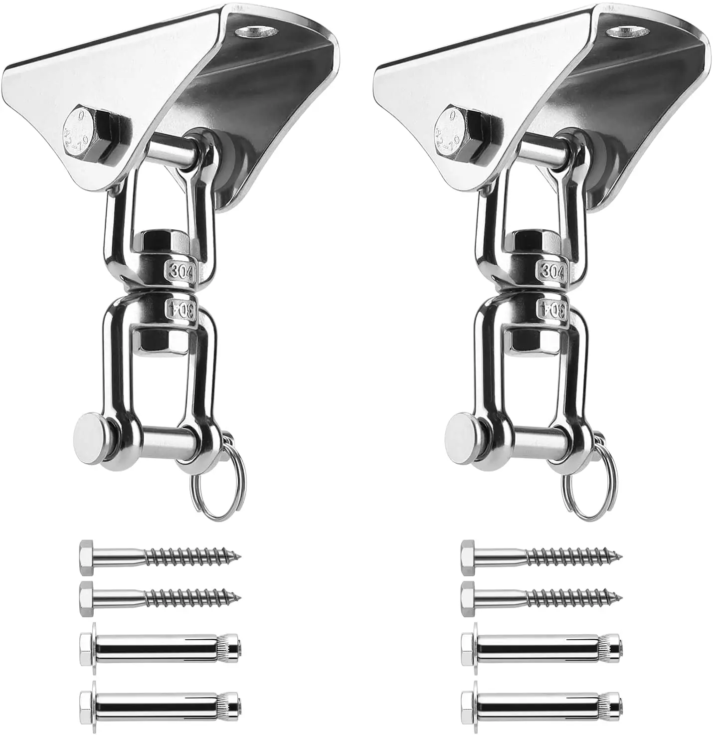 2Pcs Heavy Duty Swing Hanger 360° Rotate Hammock Hanging Kit Swivel Hanging Kit Suspension Hooks 
2Pcs Heavy Duty Swing Hanger 360° Rotate Hammock Hanging Kit Swivel Hanging Kit Suspension Hooks