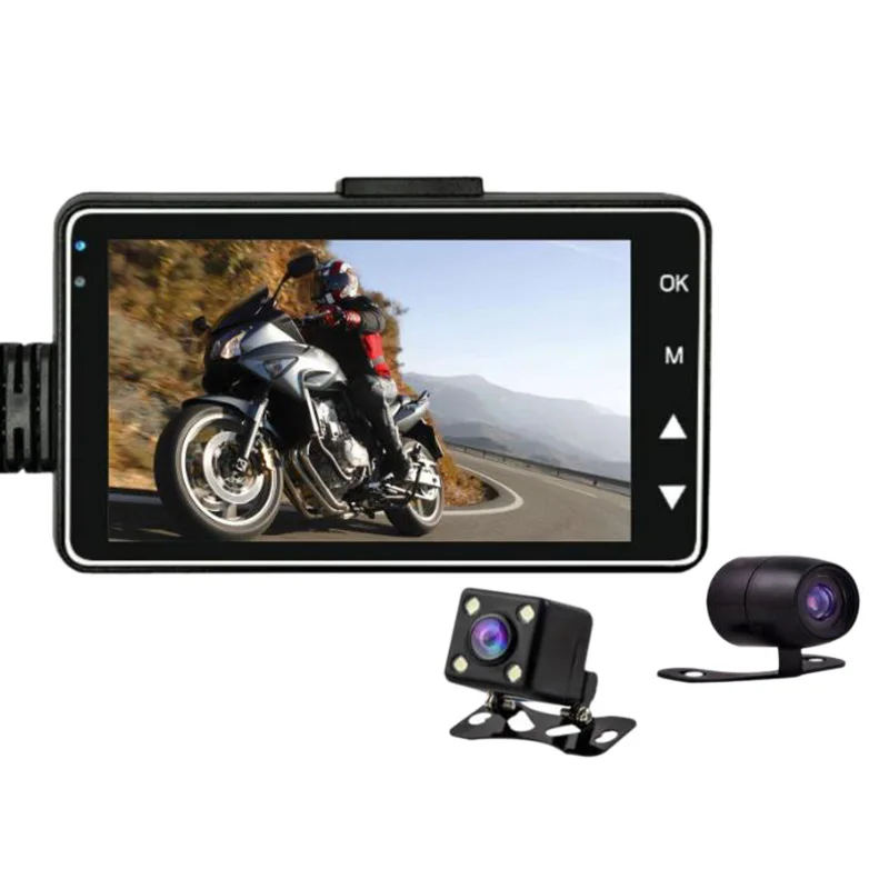 

3 дюймов 1080P HD мотоцикл Камера DVR мотор Dash Cam с Специальная двойная трек спереди видеорегистратор с камерой на задней панели мотоцикл электро...