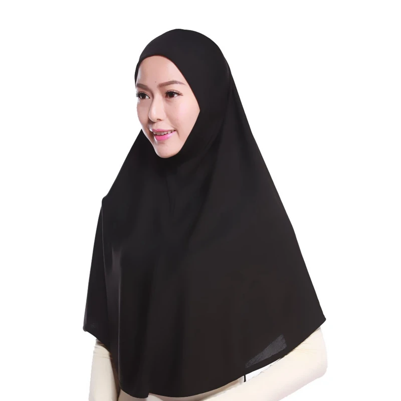 Fashion Solid Hooded Women Muslim Amira Hijab Islamic Full Cover Head Wrap Headwear Arab Shawl Long Khimar Prayer Cap Headscarf |