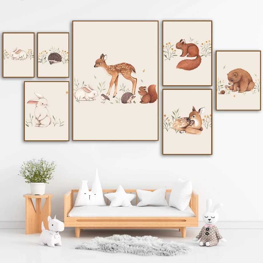 Fox Deer Rabbit Squirrel Bear Leaf Cartoon Animal Wall Art Canvas Painting Nordic Poster And Prints Wall Picture Kids Room Decor
Fox Deer Rabbit Squirrel Bear Leaf Cartoon Animal Wall Art Canvas Painting Nordic Poster And Prints Wall Picture Kids Room Decor