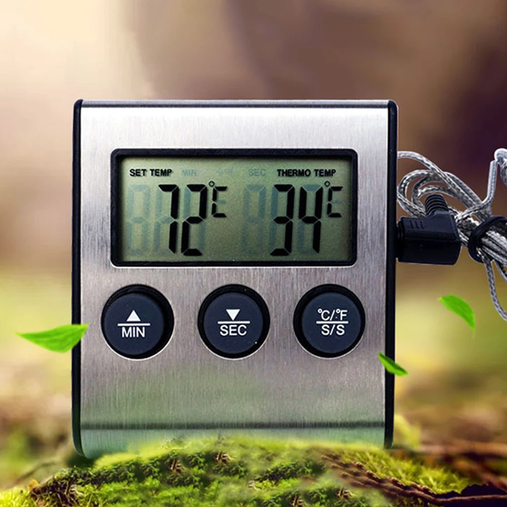 Electronic LCD Digital BBQ Meat Thermometer Grill Oven Thermomet With Timer & Stainless Steel Probe Cooking Kitchen Thermometer
Electronic LCD Digital BBQ Meat Thermometer Grill Oven Thermomet With Timer & Stainless Steel Probe Cooking Kitchen Thermometer