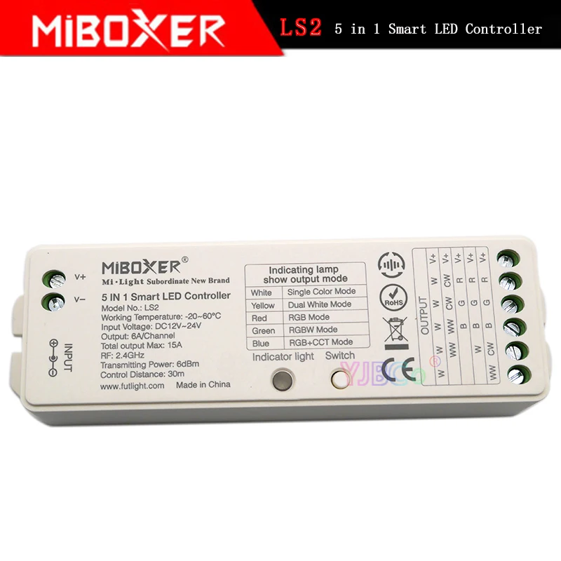 Moboxer LS2 5 in 1 LED Strip Controller Single Color/CCT/RGB/RGBW/RGB CCT Lamp Tape dimmer DC12V~24V 2.4G Remote control Milght
Moboxer LS2 5 in 1 LED Strip Controller Single Color/CCT/RGB/RGBW/RGB CCT Lamp Tape dimmer DC12V~24V 2.4G Remote control Milght