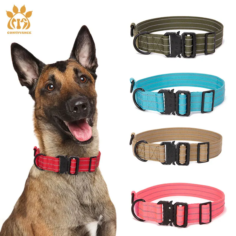 Tactical Nylon Reflective Dog Collar Outdoor Night Military Training Large Dog Collar 3M Reflective Belt German Shepherd Collar
Tactical Nylon Reflective Dog Collar Outdoor Night Military Training Large Dog Collar 3M Reflective Belt German Shepherd Collar