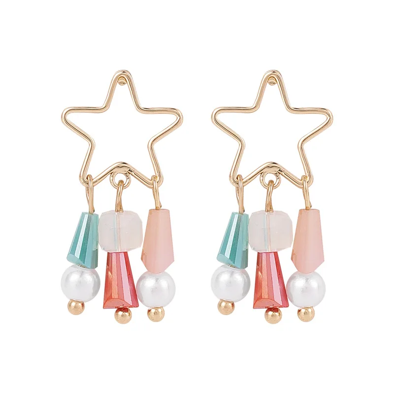 New Small Five-pointed Star Hanging Dangle Crystal Tassel Earrings Sweety Lovely Style Boucle D'oreille Jewelry Oorbellen
New Small Five-pointed Star Hanging Dangle Crystal Tassel Earrings Sweety Lovely Style Boucle D'oreille Jewelry Oorbellen