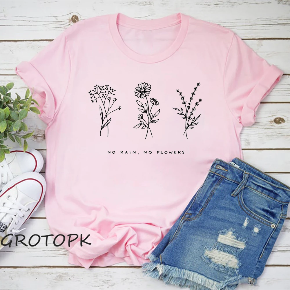 Harajuku No Rain No Flowers Women's t-shirt Harajuku Garden Farm T-shirt Pink Soft Ringspun Tee Women's clothing
Harajuku No Rain No Flowers Women's t-shirt Harajuku Garden Farm T-shirt Pink Soft Ringspun Tee Women's clothing