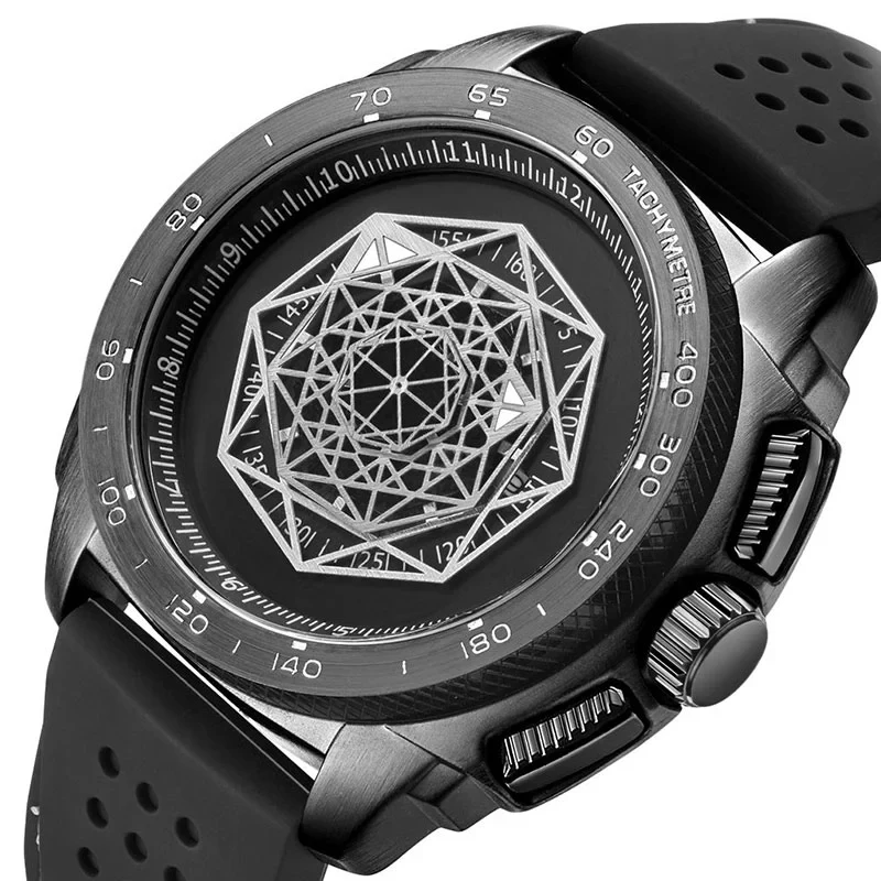 

RUIMAS Silicone Sports Watches Men Fashion Causal Wristwatch Relogios Masculino Man Clock Luxury Army Quartz Watch 554 Black