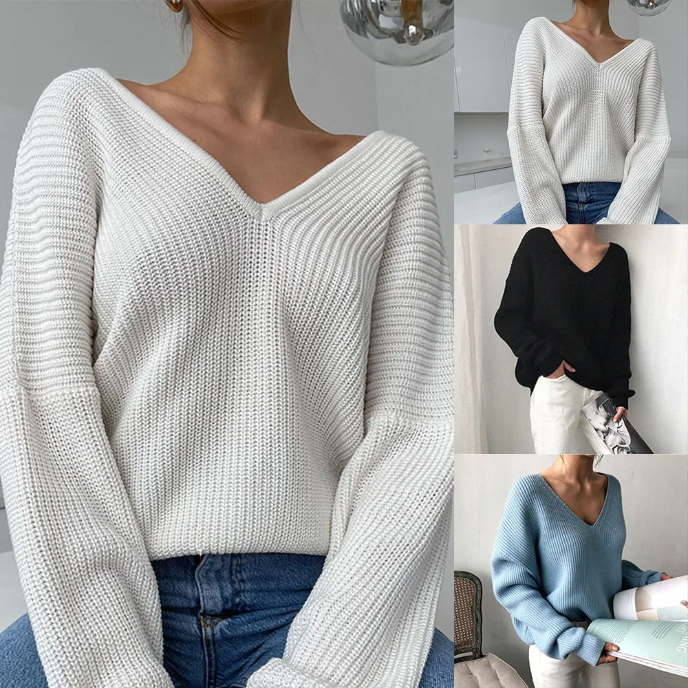 Women Elegant French Classic Knitted Sweater V Neck Basic Soft Pullovers Autumn Winter Warm Back To The Basics Jumper Tops
Women Elegant French Classic Knitted Sweater V Neck Basic Soft Pullovers Autumn Winter Warm Back To The Basics Jumper Tops