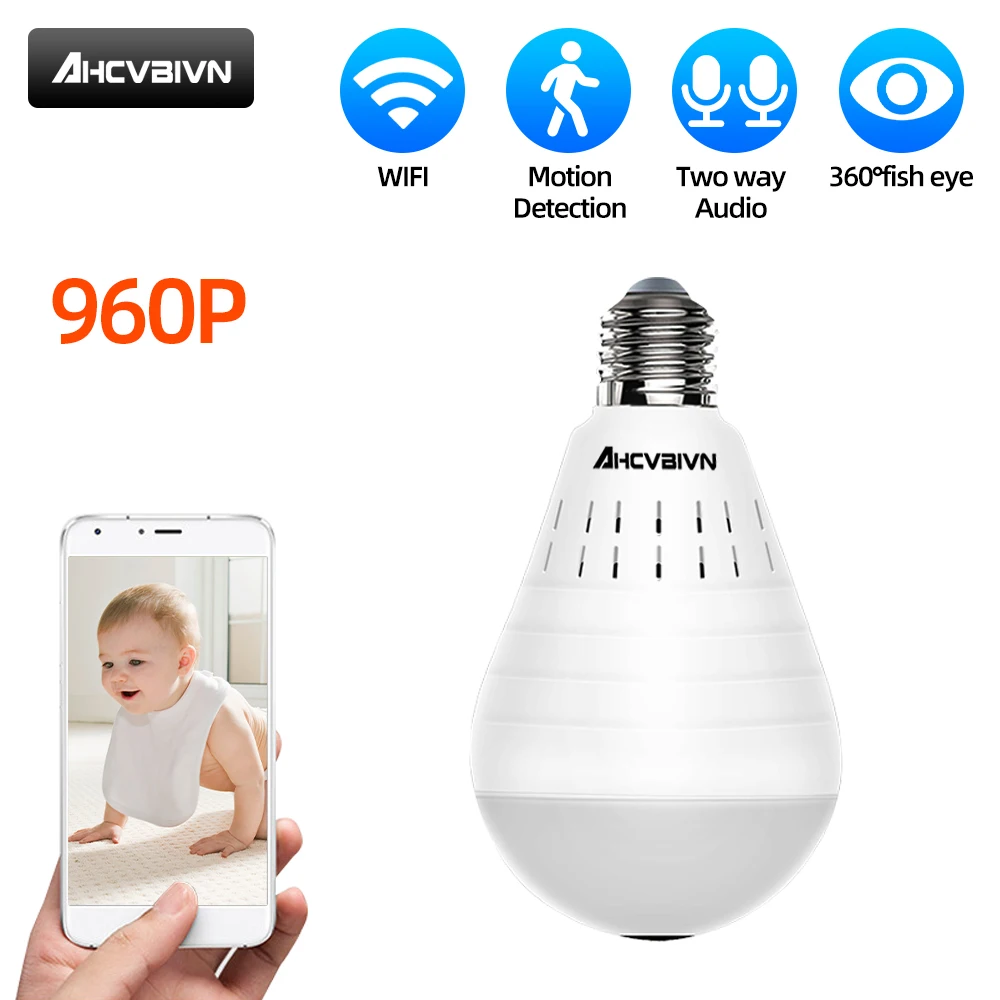 960P Wifi Panoramic Camera Light Bulb 360 Degree Fisheye Wireless Home Security Video Surveillance Mobile View Two Way Audio
960P Wifi Panoramic Camera Light Bulb 360 Degree Fisheye Wireless Home Security Video Surveillance Mobile View Two Way Audio