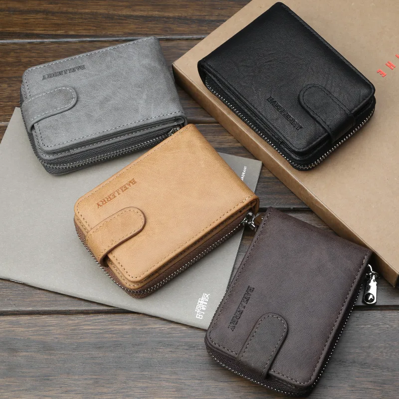 Baellerry Organ Men's PU Leather Buckle Zipper Card Bag Men's Short 3-fold Wallet Multi-function Solid Color Simple Wallet
Baellerry Organ Men's PU Leather Buckle Zipper Card Bag Men's Short 3-fold Wallet Multi-function Solid Color Simple Wallet