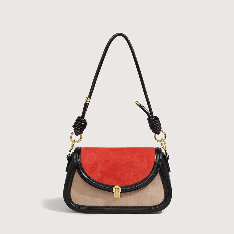 Fashion Design Knotted Shoulder French Handbag Female Stitching Hit Color Women's Messenger Underarm Bag Trend Retro Saddle Bag
Fashion Design Knotted Shoulder French Handbag Female Stitching Hit Color Women's Messenger Underarm Bag Trend Retro Saddle Bag