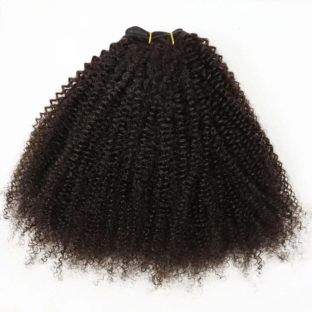 

Human Hair Weft Different Afro Kinky Curly Virgin Brazilian Human Hair Bundles Natural Color 100 Gram Each Piece